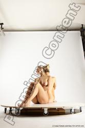 Nude Woman - Woman White Sitting poses - ALL Slim long blond Sitting poses - simple Multi angle poses Pinup